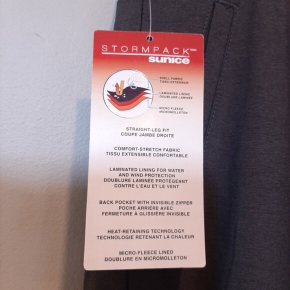 NEW Sunice Stormpack Windproof Fleece Lined Snowpants Grey Winter Slim Large - Picture 9 of 16